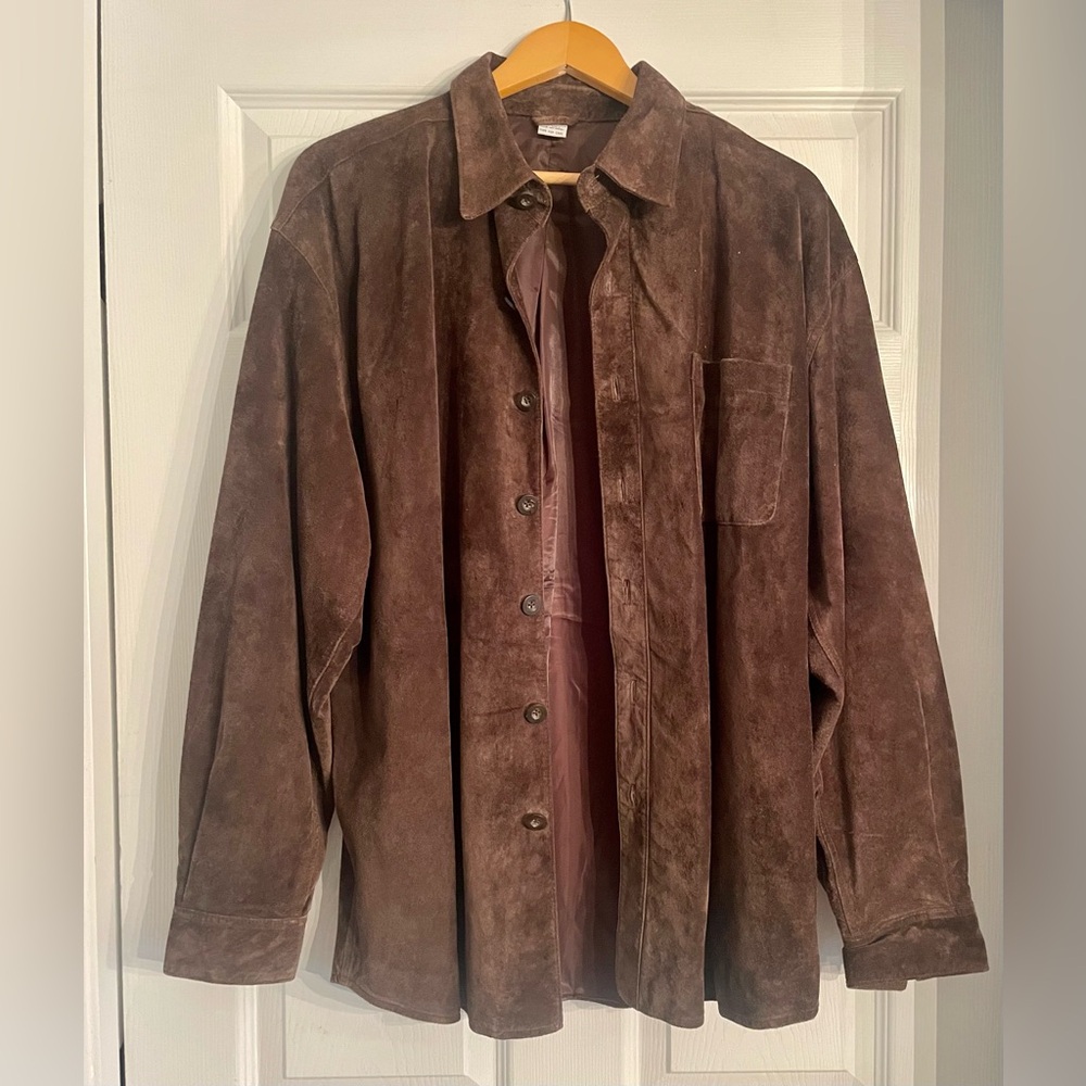 Genuine Suede Shirt or Shacket - Brown